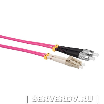 Шнур оптический коммутационный (патч-корд), LC-FC, дуплекс (duplex), OM4, нг(А)-HF, маджента, 20 м (DR-220279), Datarex
