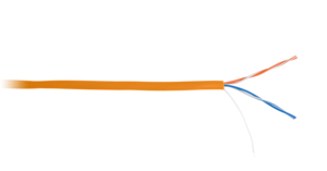 Кабель NETLAN U/UTP 2 пары, Кат.5 (Класс D), 100МГц, одножильный, BC (чистая медь), внутренний, LSZH нг(B)-HF, оранжевый, 305м