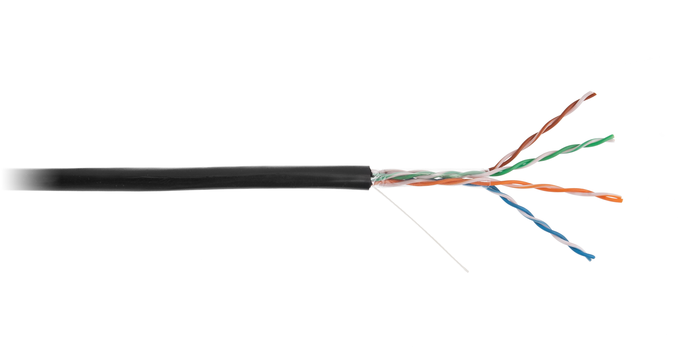 Кабель NETLAN U/UTP 4 пары, Кат.5e (Класс D), 100МГц, одножильный, BC (чистая медь), внешний, PE до -40C, черный, 100м