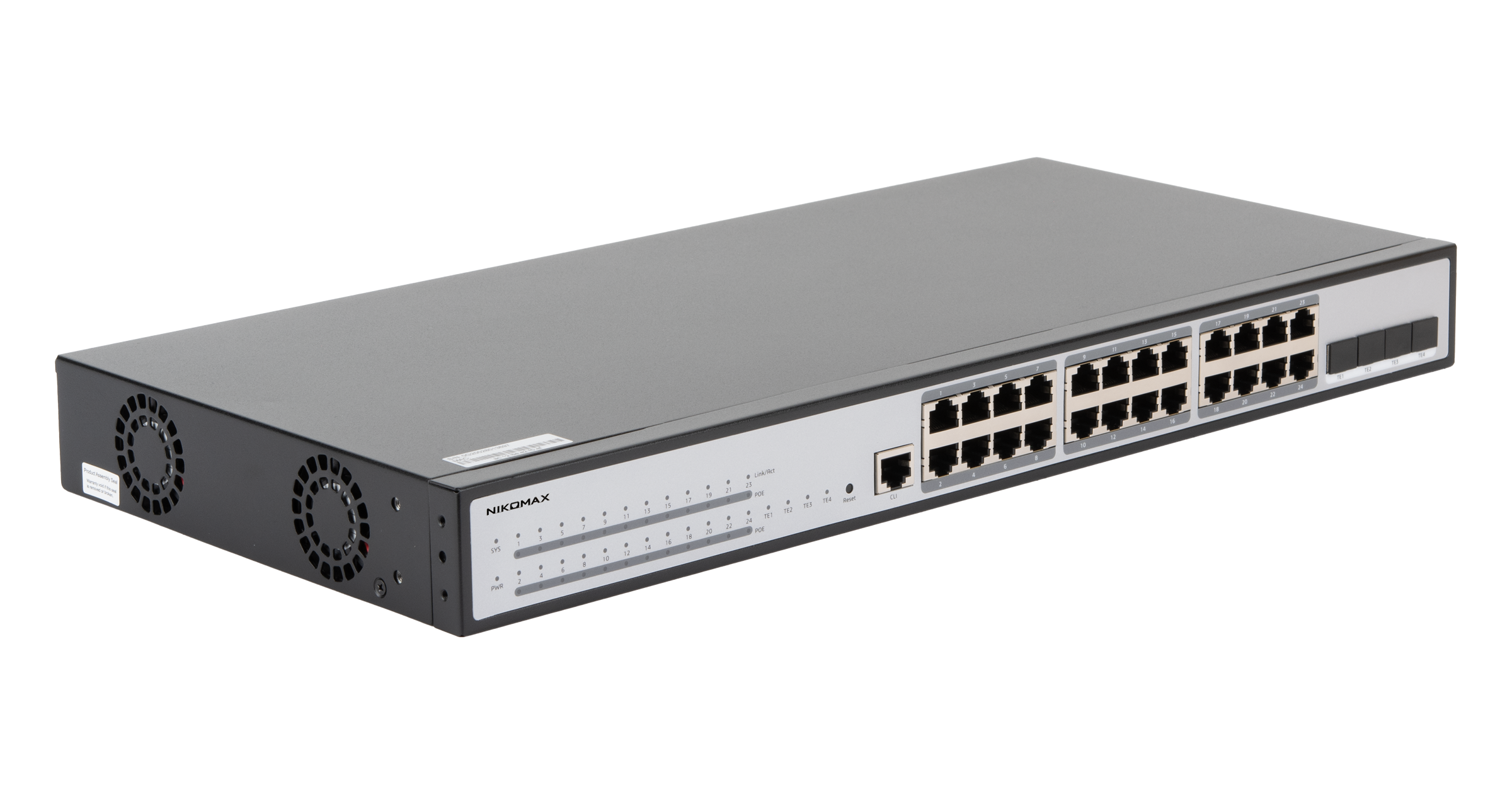 Управляемый коммутатор L2 POE GIGALINK 24 BASE-TX 10/1001000Mb/s POE, 4 1/10G SFP+, 1 Console. 1U 19