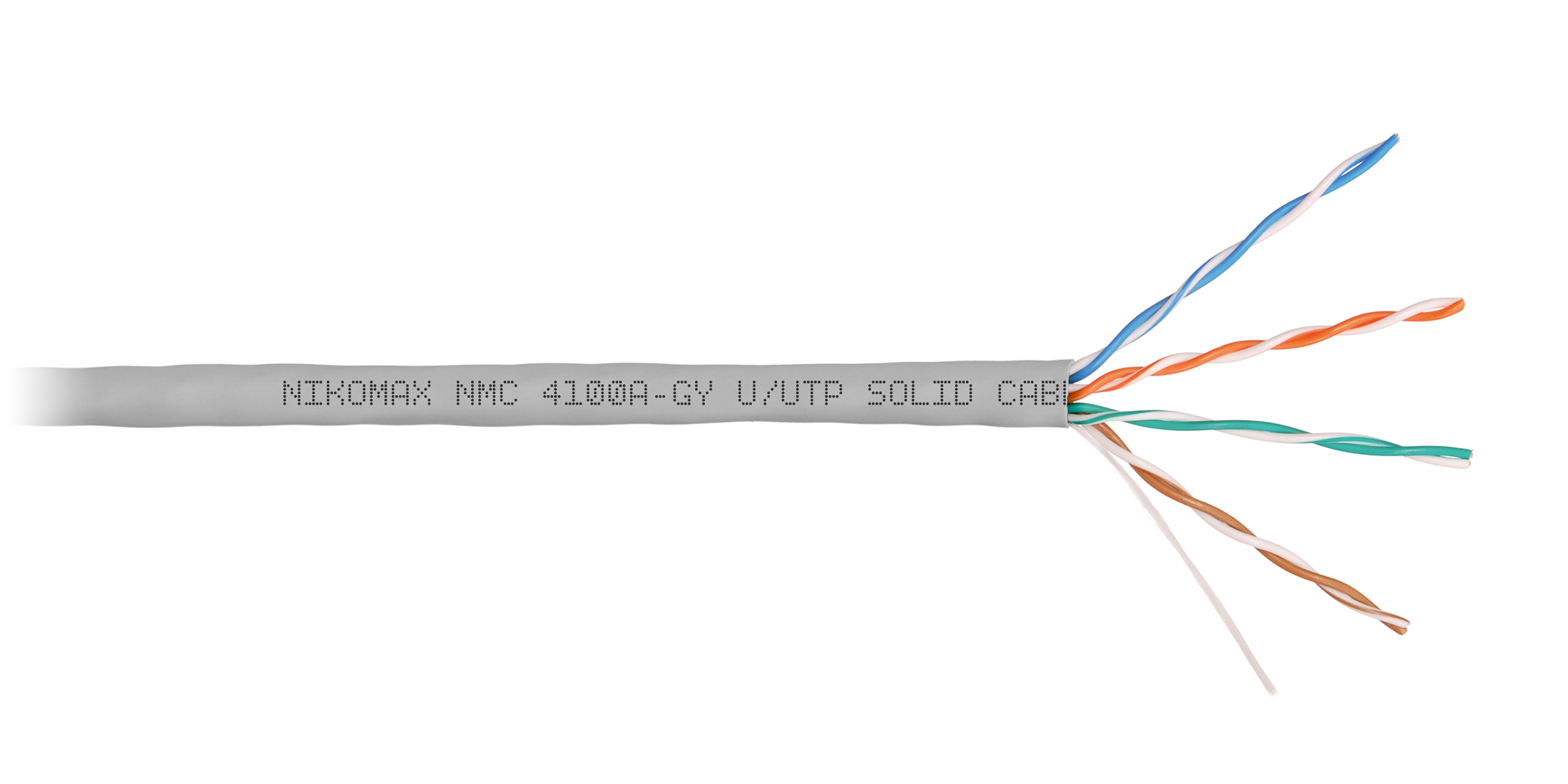 Кабель NIKOMAX U/UTP 4 пары, Кат.5e (Класс D), тест по ISO/IEC, 100МГц, одножильный, BC (чистая медь), 24AWG (0,51мм), поливинилхлорид, внутренний, зеленый, 305м - гарантия: 5 лет / 15 лет системная