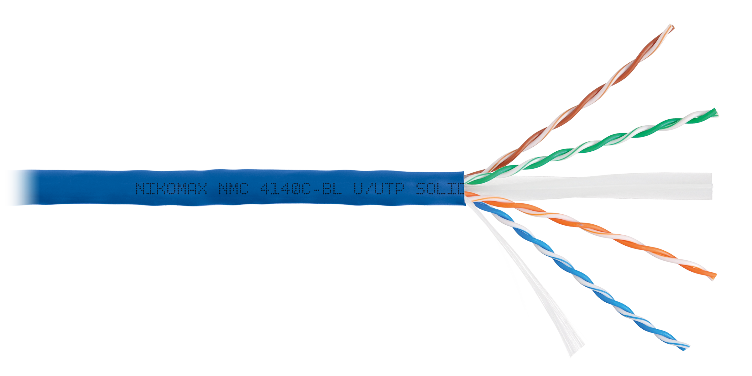 Кабель NIKOMAX U/UTP 4 пары, Кат.6 (Класс E), тест по ISO/IEC, 250МГц, одножильный, BC (чистая медь), 23AWG (0,55мм), полимерный материал нг(А)-HF, внутренний, синий, 305м - гарантия: 5 лет / 15 лет системная