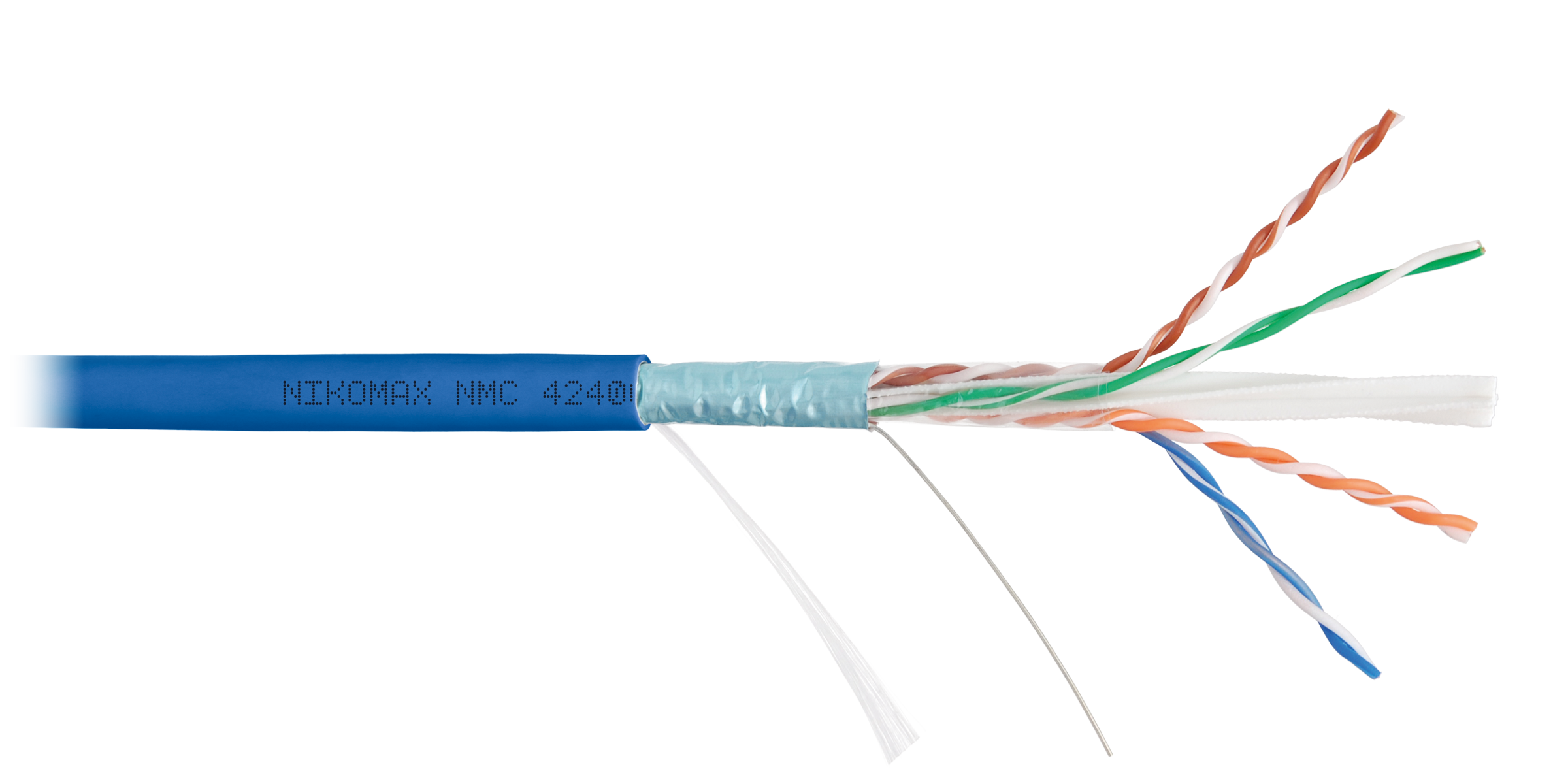Кабель NIKOMAX F/UTP 4 пары, Кат.6 (Класс E), тест по ISO/IEC, 250МГц, одножильный, BC (чистая медь), 23AWG (0,55мм), полимерный материал нг(А)-HF, внутренний, оранжевый, 305м - гарантия: 5 лет / 15 лет системная