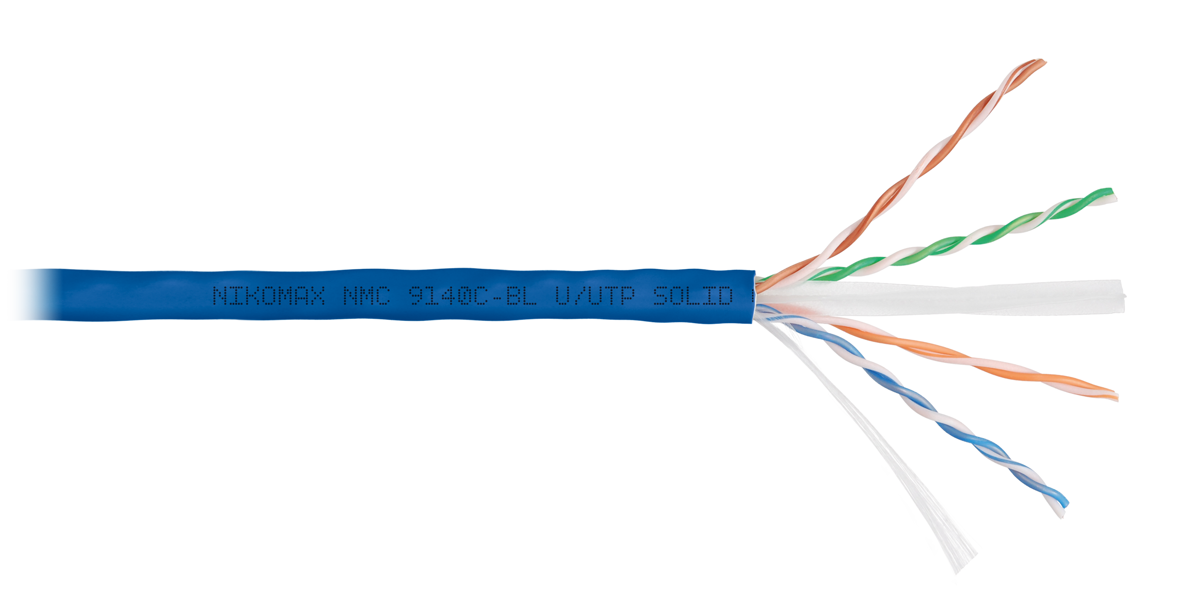 Кабель NIKOMAX U/UTP 4 пары, Кат.6 (Класс E), тест по ISO/IEC, 250МГц, одножильный, BC (чистая медь), 23AWG (0,57мм), полимерный материал нг(А)-HF, внутренний, белый, 305м - гарантия: 15 лет / 25 лет системная