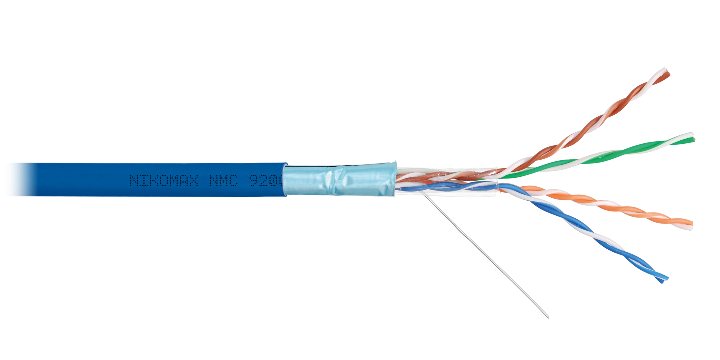 Кабель NIKOMAX F/UTP 4 пары, Кат.5e (Класс D), тест по ISO/IEC, 100МГц, одножильный, BC (чистая медь), 24AWG (0,52мм), полимерный материал нг(А)-HF, внутренний, оранжевый, 305м - гарантия: 15 лет / 25 лет системная