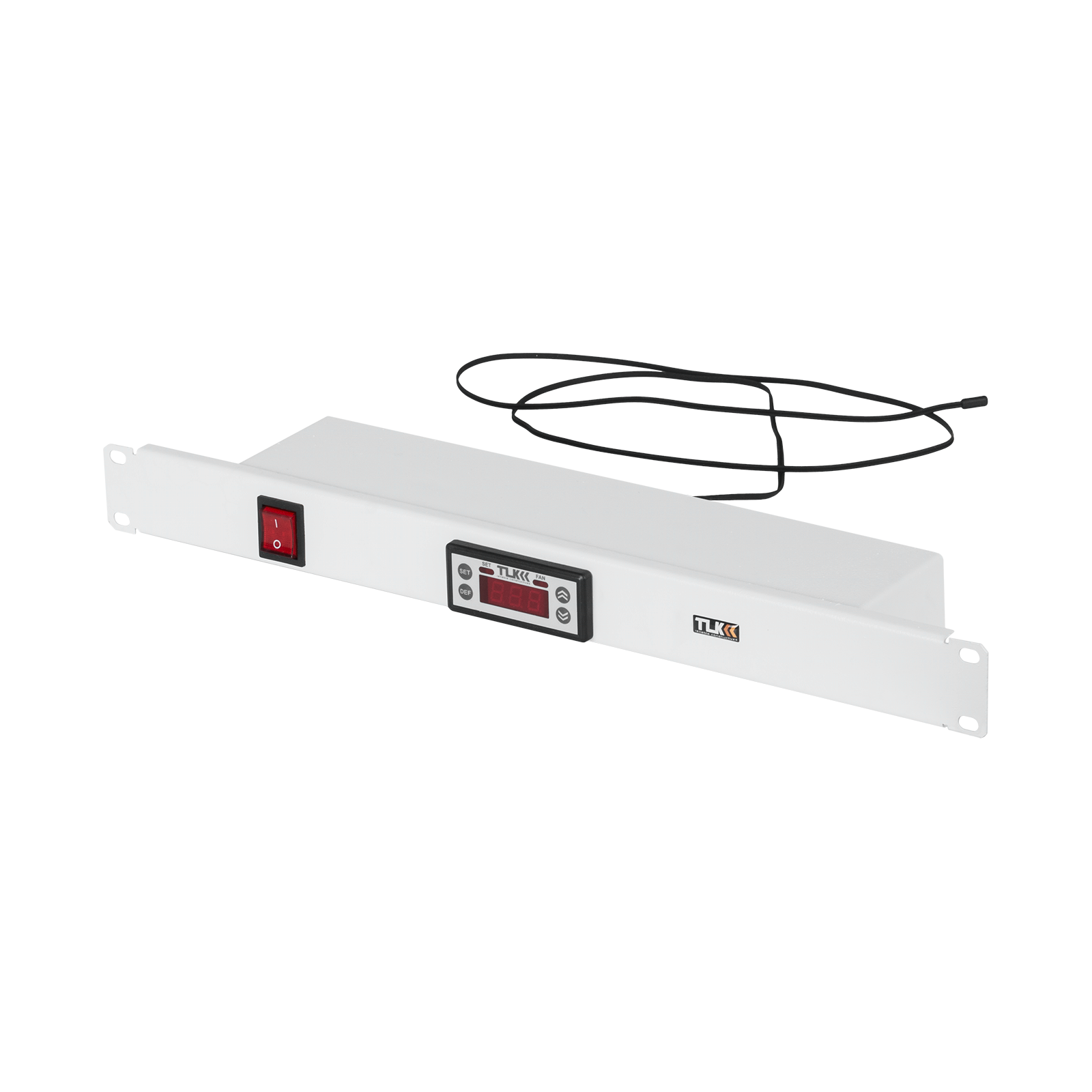 Панель TLK с терморегулятором и датчиком, 19", 1U, Г90мм, без шнура питания, серая, TLK, TLK-TERM-GY , гарантия 1 год