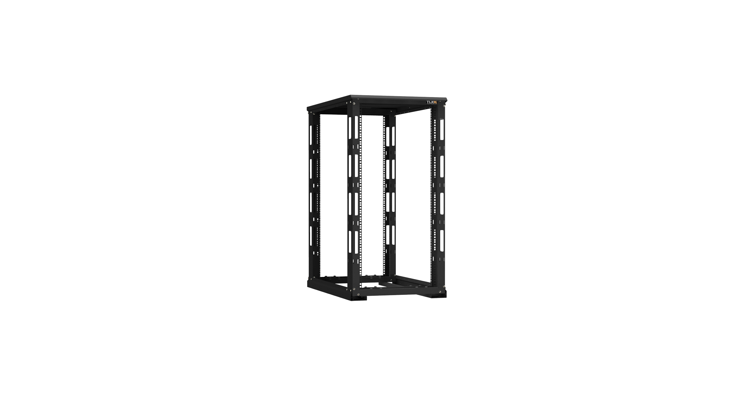 Монтажная стойка двухрамная с разборной рамой 19", 24U, Ш600xВ1195xГ1000мм, с крышей, в разобранном виде, черный