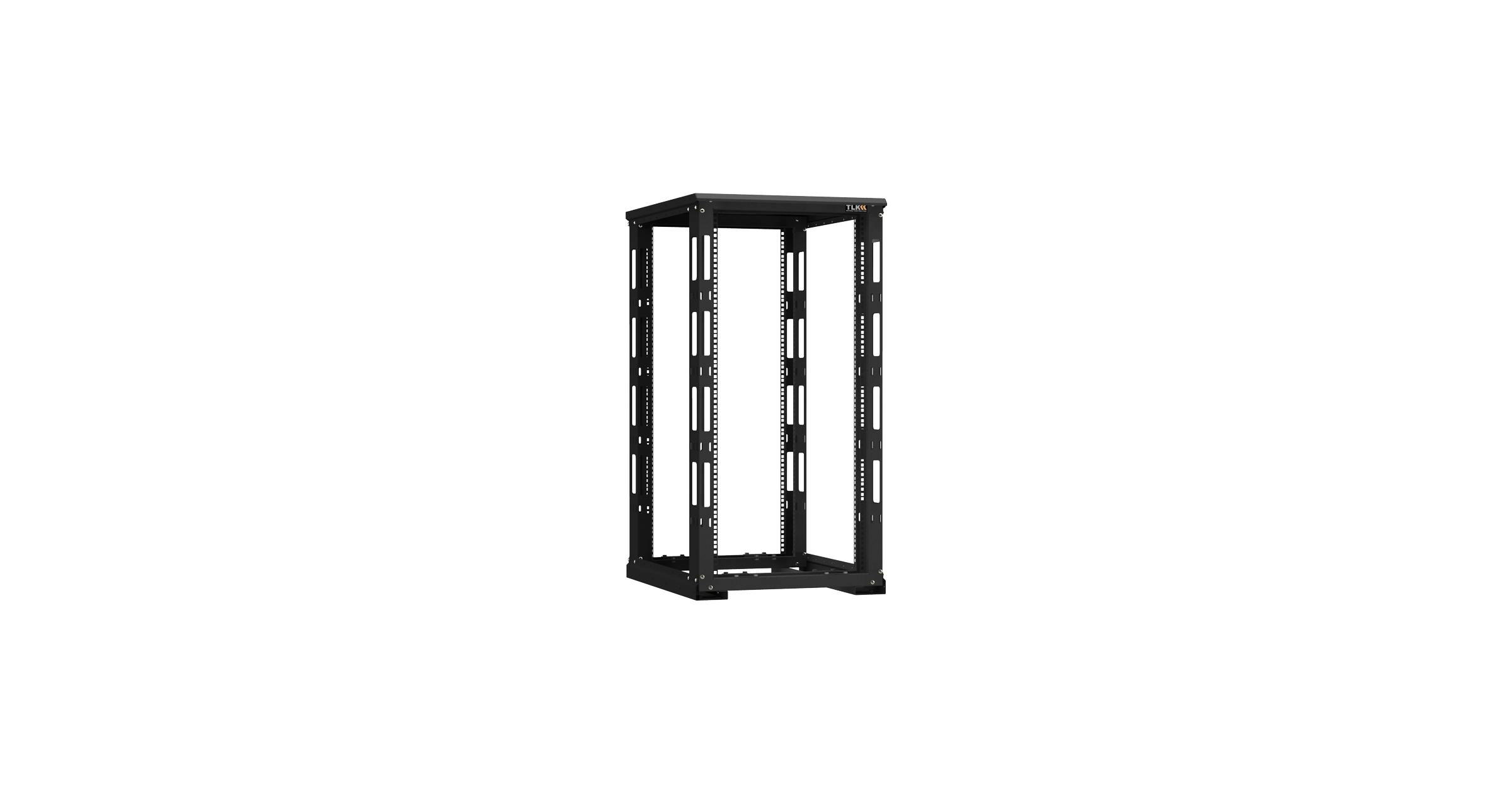 Монтажная стойка двухрамная с разборной рамой 19", 24U, Ш600xВ1195xГ800мм, с крышей, в разобранном виде, черный
