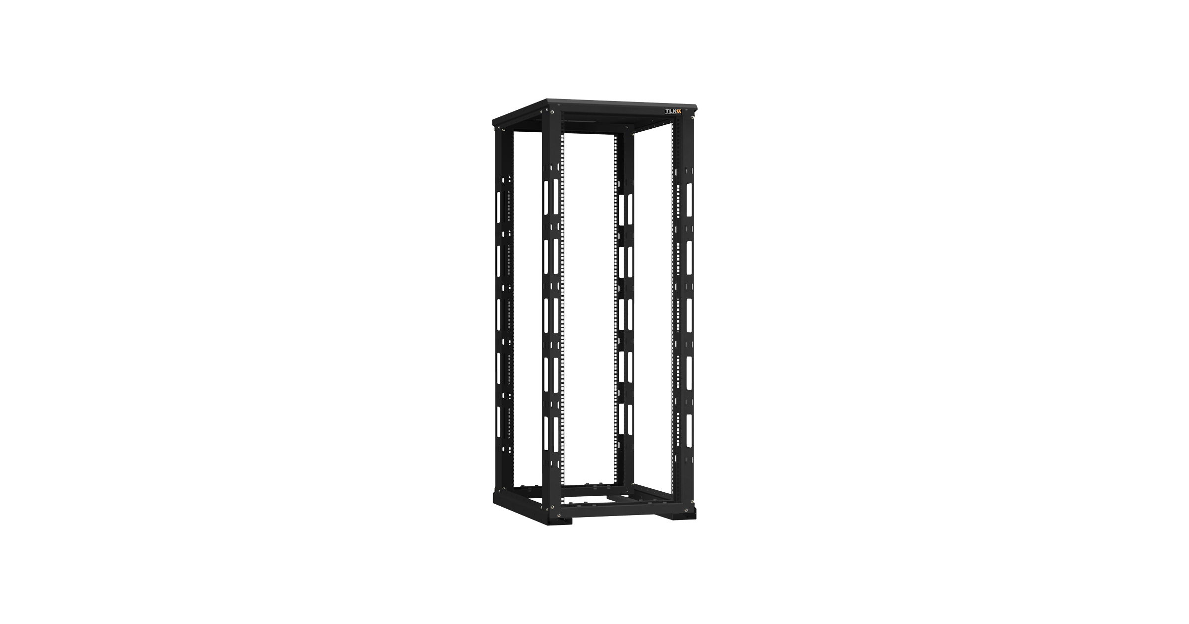 Монтажная стойка двухрамная с разборной рамой 19", 33U, Ш600xВ1595xГ800мм, с крышей, в разобранном виде, черный