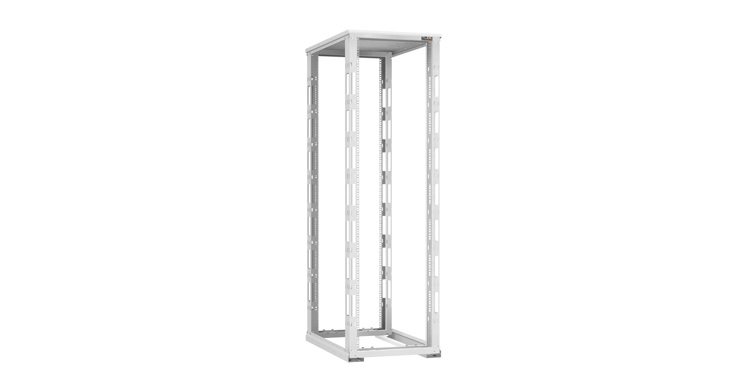 Монтажная стойка двухрамная с разборной рамой 19", 42U, Ш600xВ1995xГ1000мм, с крышей, в разобранном виде, серый