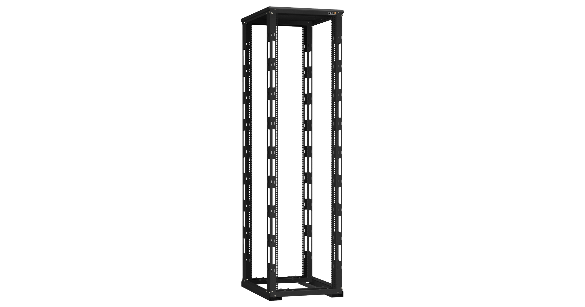 Монтажная стойка двухрамная с разборной рамой 19", 47U, Ш600xВ2217xГ800мм, с крышей, в разобранном виде, черный