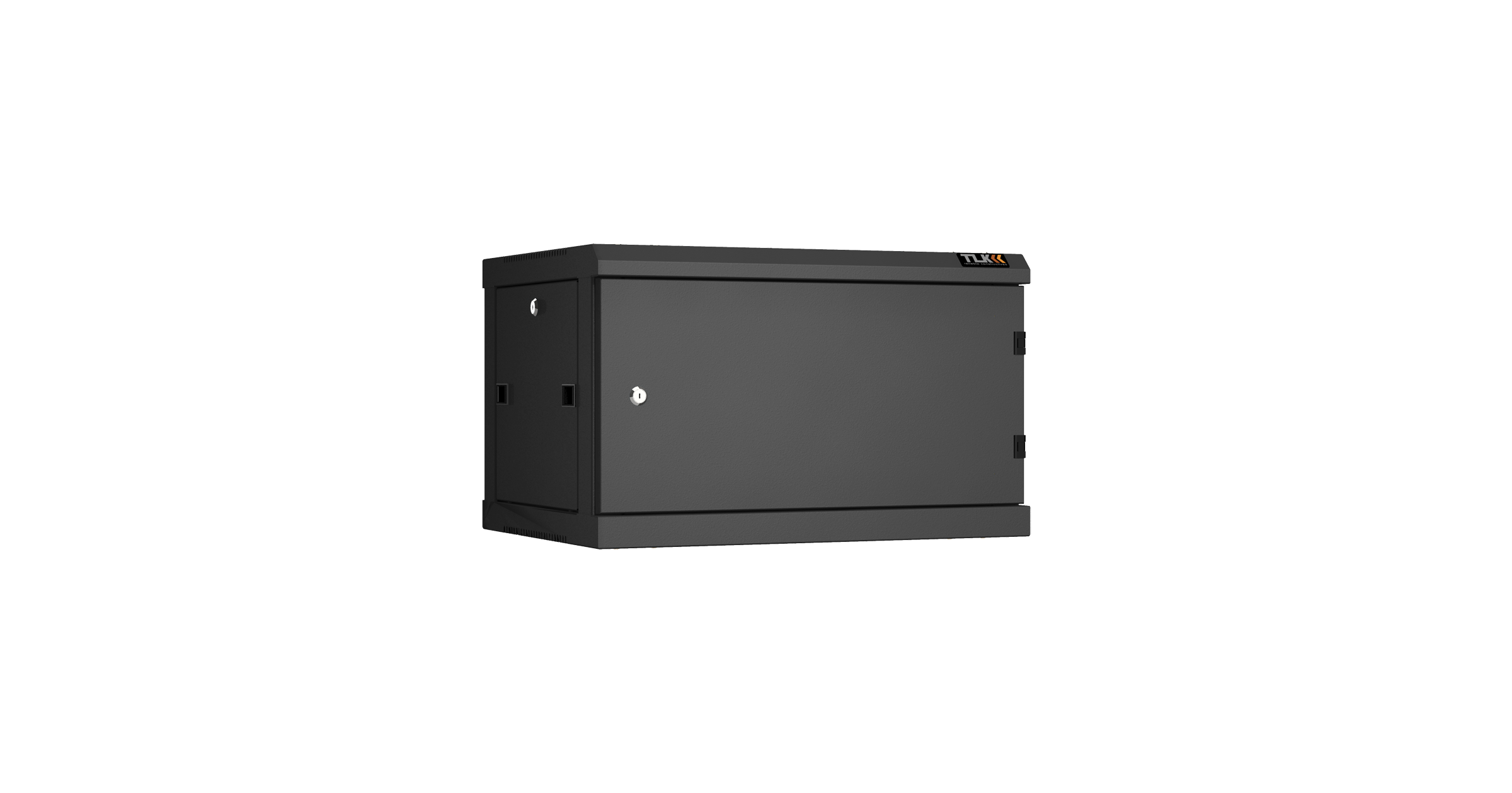 Настенный разборный шкаф TLK 19", 6U, металлическая дверь, Ш600хВ370хГ450мм, 2 пары монтажных направляющих, черный