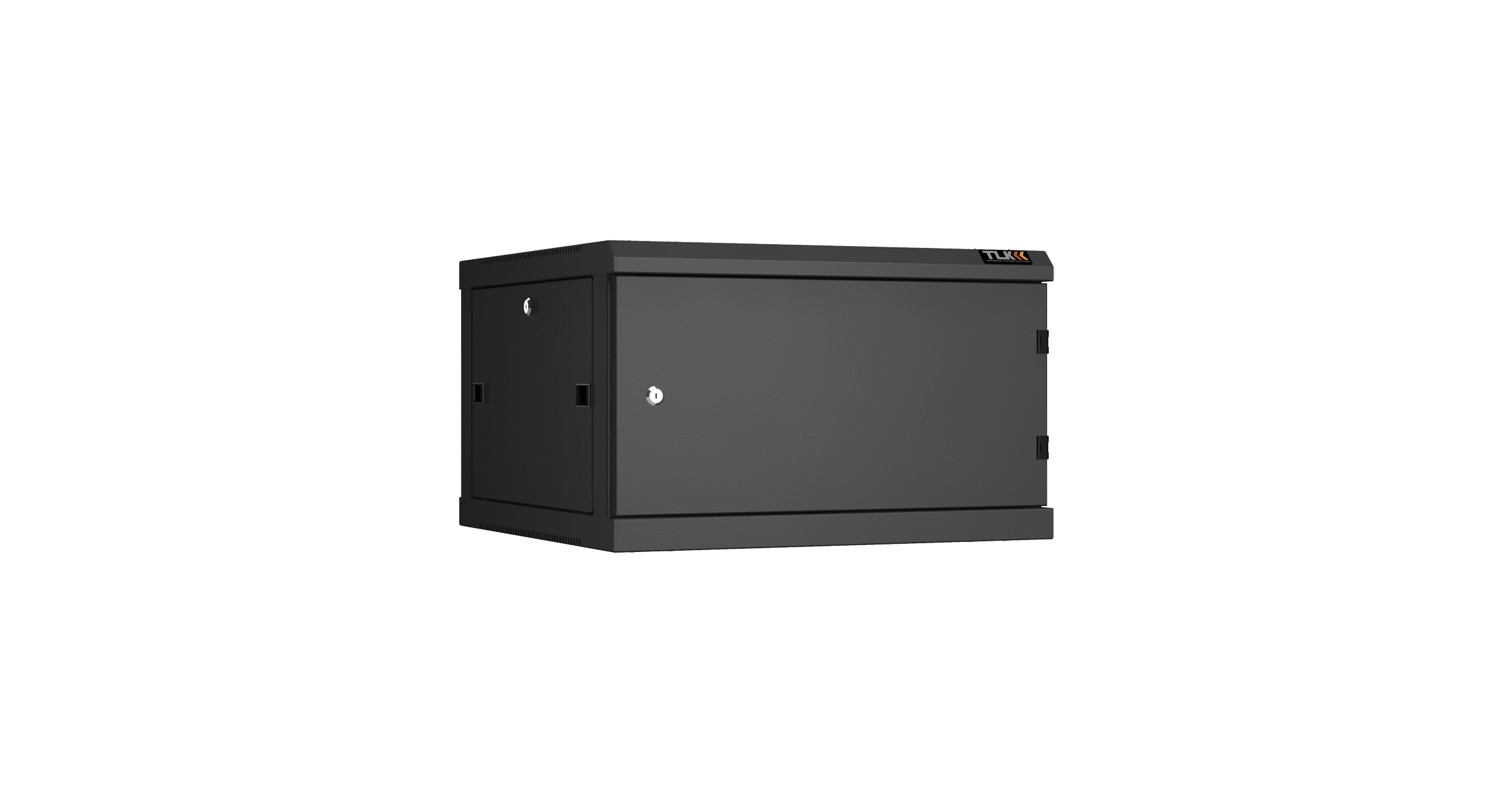 Настенный разборный шкаф TLK 19", 6U, металлическая дверь, Ш600хВ370хГ600мм, 2 пары монтажных направляющих, черный