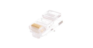 Коннектор ULAN RJ45/8P8C под витую пару, Кат.5e (Класс D), 100МГц, покрытие 3мкд, универсальные ножи, для проводников 0,40-0,45мм, неэкранированный, у